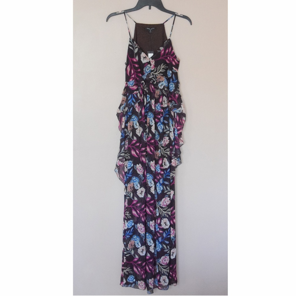 Elegant Floral Ruffle Maxi Dress NEW